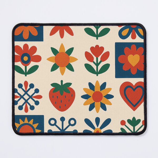 Item preview, Retro Folk Art Colorful Floral Pattern designed and sold by weirdfishes123.