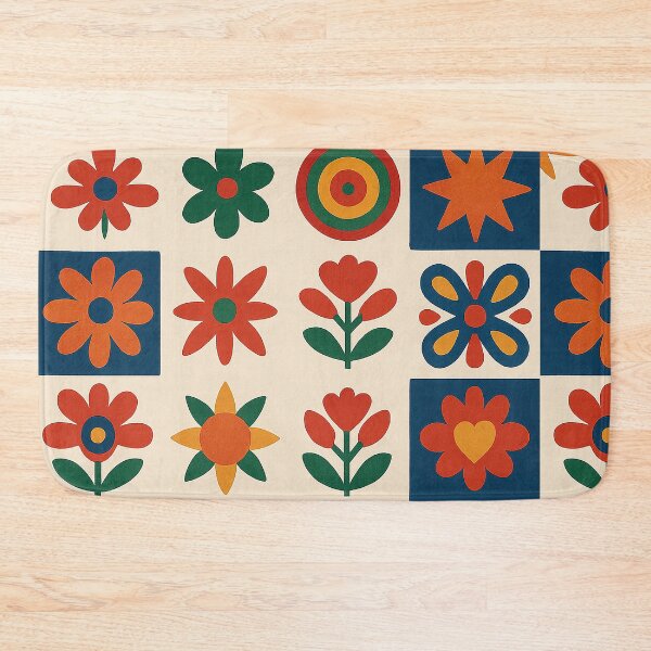 Item preview, Retro Folk Art Colorful Floral Pattern designed and sold by weirdfishes123.
