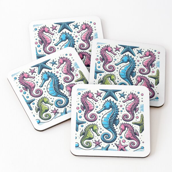 Item preview, Seahorse and Sea Star AI Art – Playful Comic Style Design for Clothing, Accessories, and Gifts for Beach Lovers designed and sold by knalpot-design.