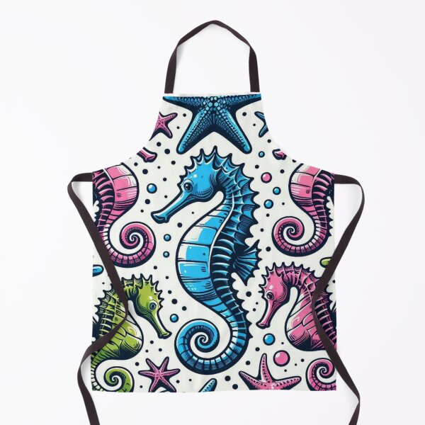Item preview, Seahorse and Sea Star AI Art – Playful Comic Style Design for Clothing, Accessories, and Gifts for Beach Lovers designed and sold by knalpot-design.