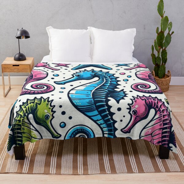 Item preview, Seahorse and Sea Star AI Art – Playful Comic Style Design for Clothing, Accessories, and Gifts for Beach Lovers designed and sold by knalpot-design.