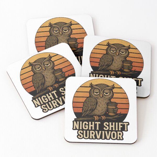 Item preview, Sleepless Owl - Night Shift Survivor designed and sold by Channel1Design.