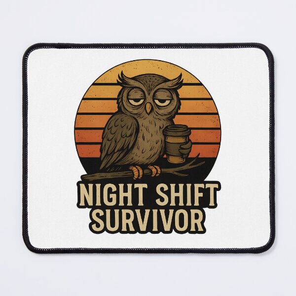 Item preview, Sleepless Owl - Night Shift Survivor designed and sold by Channel1Design.