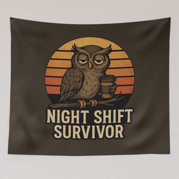 Item preview, Sleepless Owl - Night Shift Survivor designed and sold by Channel1Design.
