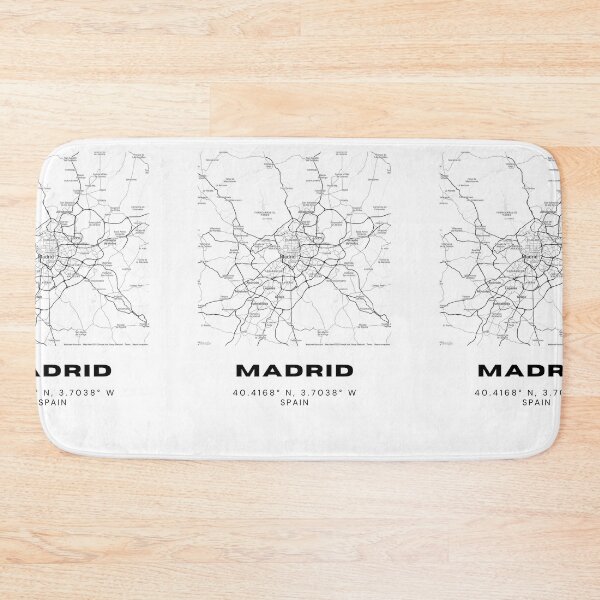 Item preview, Madrid Spain Minimalist Black & White Map Print designed and sold by RM-Journey.
