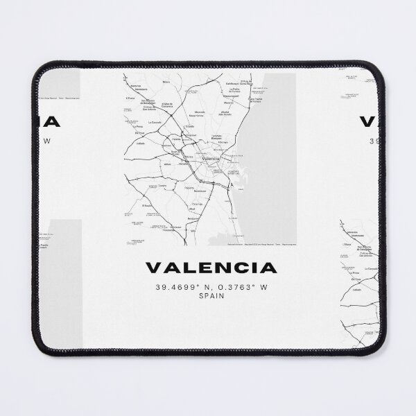 Item preview, Valencia Spain Minimalist Black & White Map Print designed and sold by RM-Journey.
