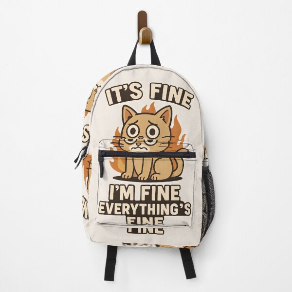 Item preview, Funny Cat Meme - It's Fine Everything's Fine designed and sold by Amr Siam.