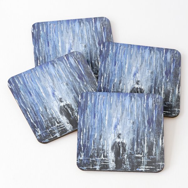 Item preview, Alone in the Rain – Moody Emotional Oil Painting Sadness Sensivity designed and sold by kkjustpaint.