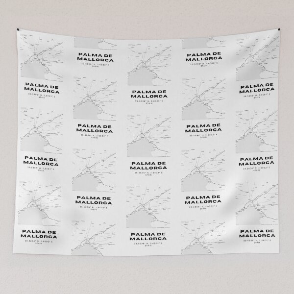 Item preview, Palma de Mallorca Spain Minimalist Black & White Map Print designed and sold by RM-Journey.