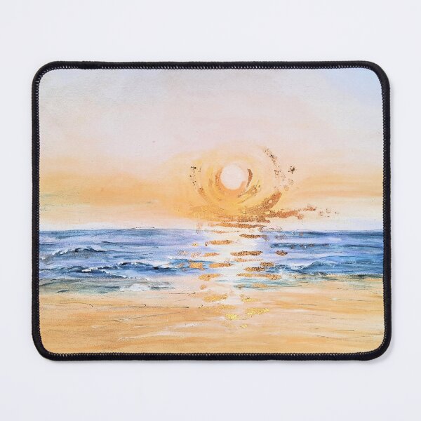 Item preview, Seaside Sunrise – Watercolor Seascape Painting with Gentle Waves and Morning Light designed and sold by kkjustpaint.