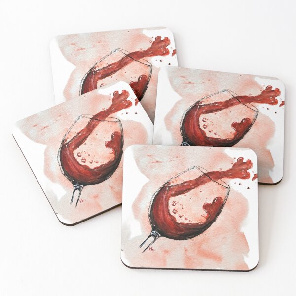 Item preview, Spilled Red Wine Glass – Elegant and Expressive Watercolor Painting designed and sold by kkjustpaint.