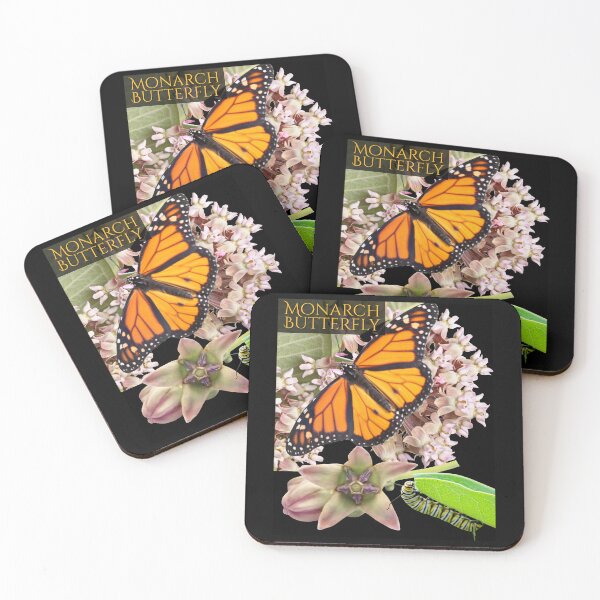 Item preview, Monarch Butterfly & Caterpillar With Milkweed Colorful Design designed and sold by EarthArtDesigns.