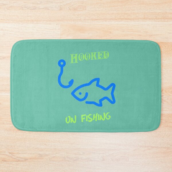 Item preview, Hooked on fishing in blue and green designed and sold by seahorse crossing.