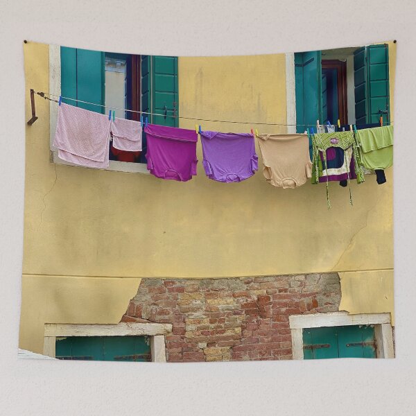Item preview, Clothesline Clothes hanging in Italy Sprintime designed and sold by AubrieBea.