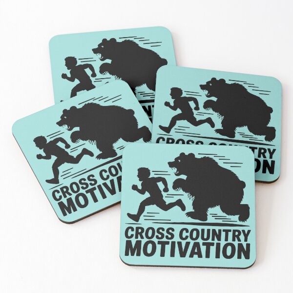 Item preview, Cross Country Motivation Runner Bear Chase designed and sold by theartfulaspie.