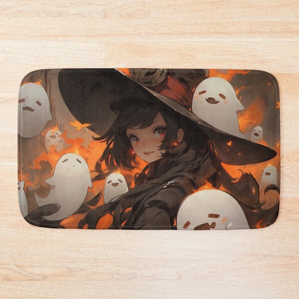 Item preview, Magic Halloween Fire Spirit Anime Girl designed and sold by bubblegoth.