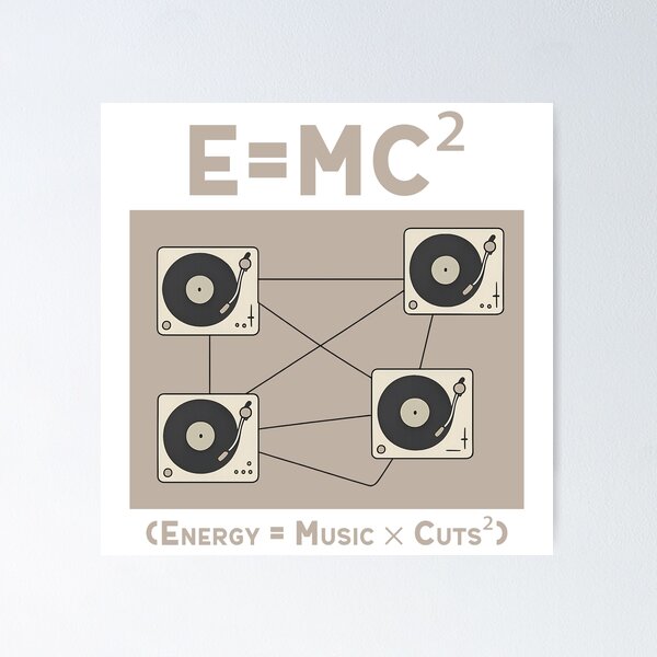 Item preview, E=MC² (Energy = Music × Cuts²) designed and sold by Standout Concepts®.
