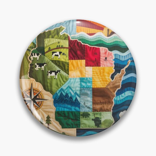 Artikelvorschau, Bunte Wisconsin Karte Kissen - Midwest Home Decor entworfen und verkauft von Automotive Prod.