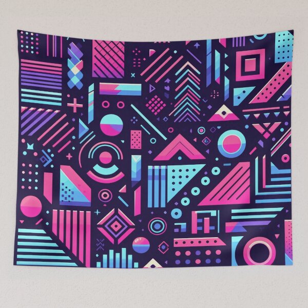 Item preview, Geometric Electric Gaming Neon Cyber Punk 80s Style Pattern designed and sold by JohnnyVillas.