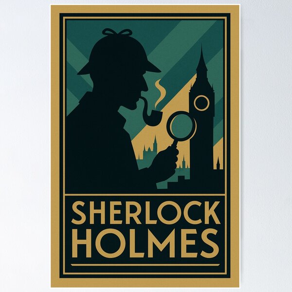 Item preview, Famous Detective- Sherlock Holmes - Pop-Art Detective Silhouette designed and sold by The Thought Emporium.