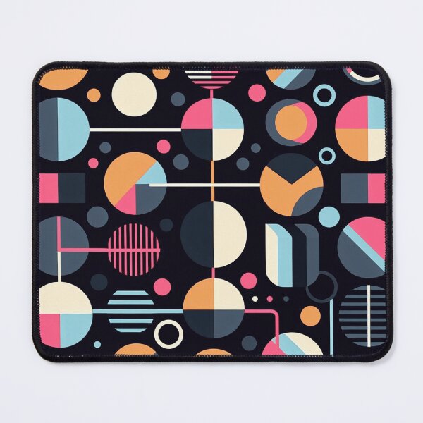 Item preview, Geometric Architectural 70s Fusion Pattern Blue Pink and Orange Tones designed and sold by JohnnyVillas.