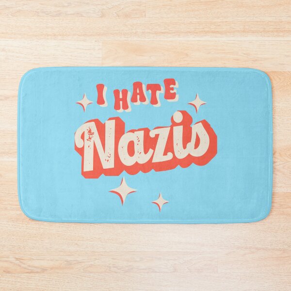 Item preview, I Hate Nazis Retro T-Shirts Hoodies Hats Pins Stickers Magnets Mugs Anti Nazis Anti Trump Elon Musk Anti MAGA Alt Right White Supremacists Fuck Nazis Gifts Tees designed and sold by allfreelance.