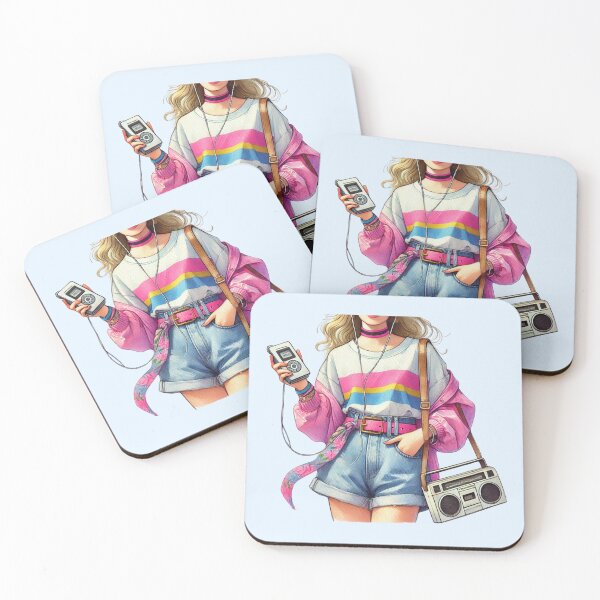 Item preview, Retro Girl 80s 90s Style Music Player Boombox Pastel Nostalgia Oldschool designed and sold by Annika Shurafa.