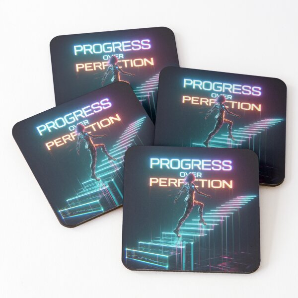 Item preview, Progress Over Perfection" Motivational Quote - Minimalist & Inspirational Design designed and sold by TendenciaImpressa.