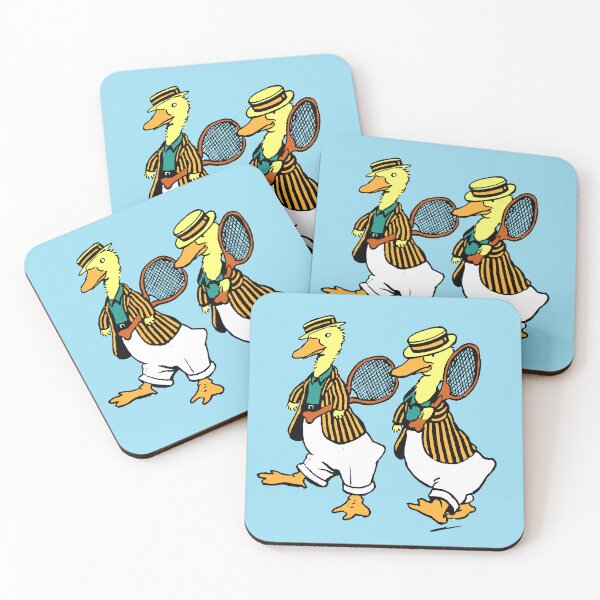 Item preview, Dapper Edwardian Ducks Playing Tennis designed and sold by Pixelchicken.