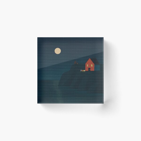 Item preview, Moonlit House by the Ocean Cliff designed and sold by PetsPaintings.