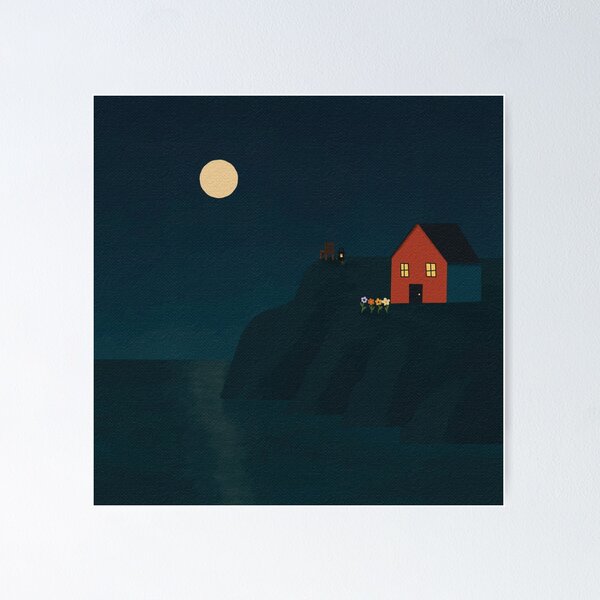 Item preview, Moonlit House by the Ocean Cliff designed and sold by PetsPaintings.