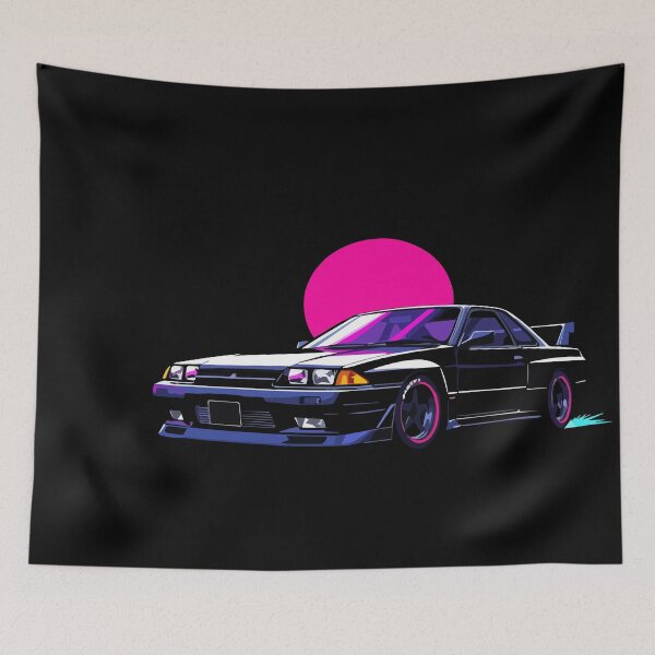 Item preview, R32 Skyline Vaporwave Sunset Art designed and sold by TheArtOfCar.