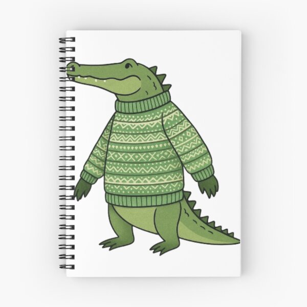 Item preview, Cute and Cozy Christmas Crocodile in Fair Isle Sweater designed and sold by Pop-clothes.