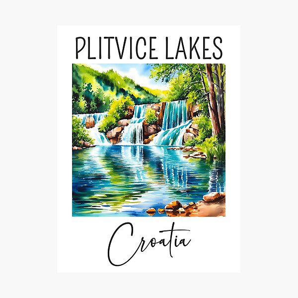 Item preview, A Watercolor Design of Plitvice Lakes - Croatia  designed and sold by Sketch-Shack.