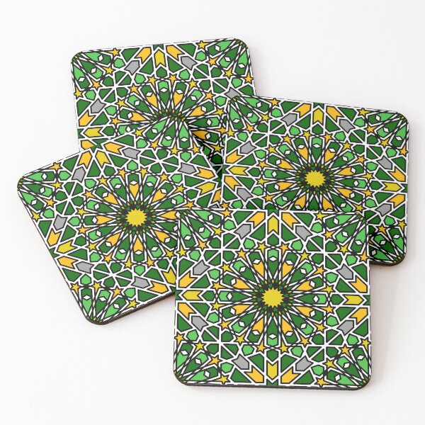 Item preview, Moroccan Mosaic in Green and Yellow designed and sold by Tarjiart.
