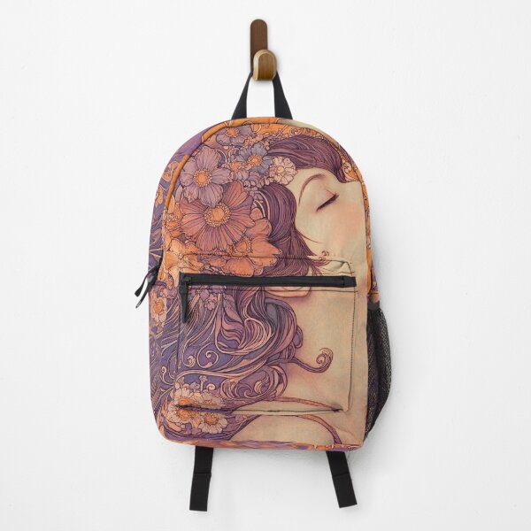Item preview, Art nouveau beautiful woman botanical print designed and sold by dcrc.
