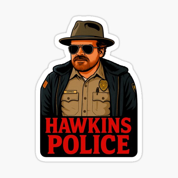 Item preview, STRANGER THINGS Jim Hopper Hawkins Chief of Police designed and sold by Benja & Co..