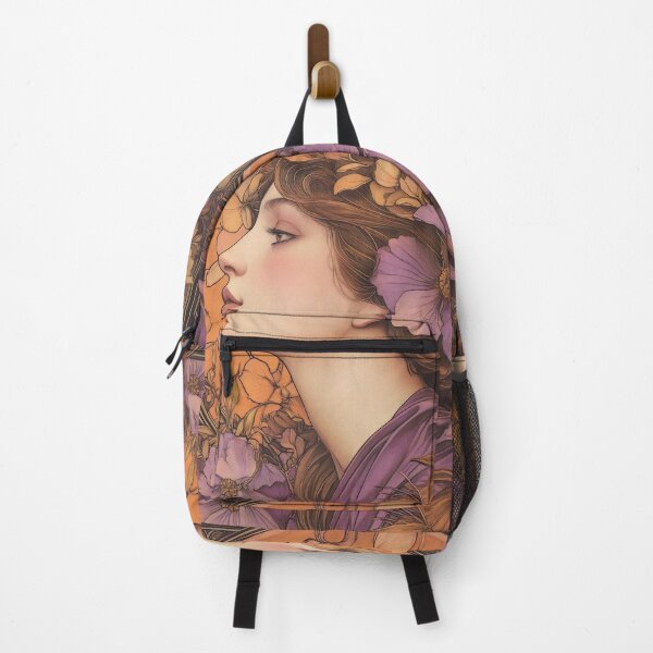 Item preview, Art nouveau beautiful woman botanical print designed and sold by dcrc.