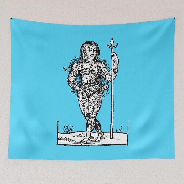 Item preview, Seventeenth Century Woodcut Engraving of Tattooed Woman designed and sold by Pixelchicken.