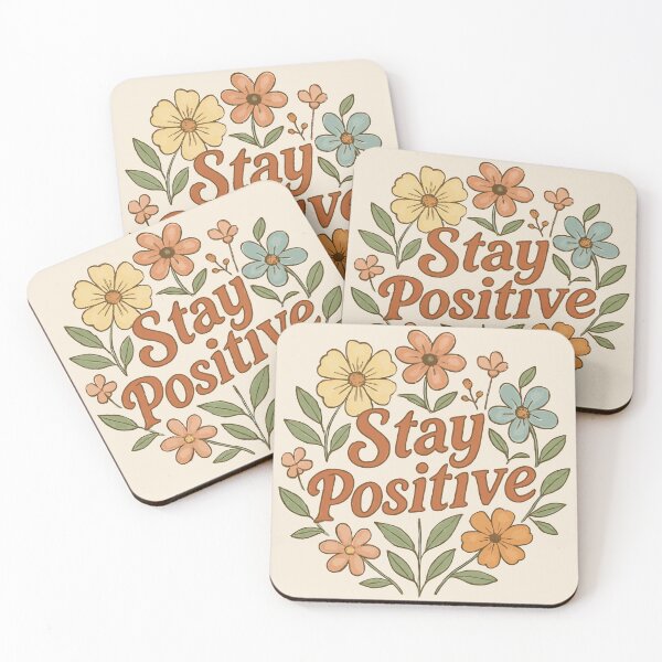 Item preview, Stay Positive – Motivational Quote – Pastel Floral Hand-Drawn Design designed and sold by gitarus.