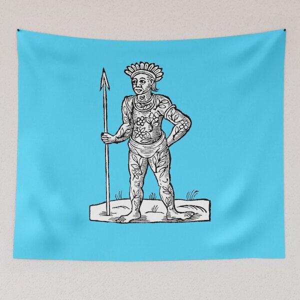 Item preview, Seventeenth Century Woodcut Engraving of Tattooed Man designed and sold by Pixelchicken.