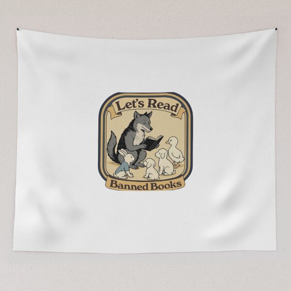 Item preview, Let’s Read Banned Books – Whimsical Wolf and Animal Friends designed and sold by Pop-clothes.
