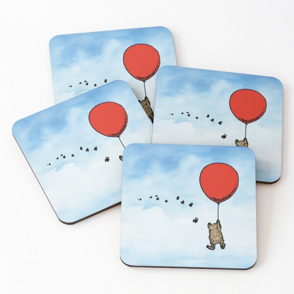 Item preview, Antique Winnie the Pooh Red Balloon and Bees designed and sold by Pixelchicken.