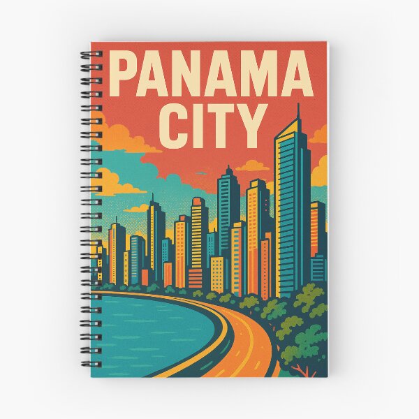 Item preview, Panama City Retro Pop Art | Vibrant Coastal Cityscape | Colorful Nostalgic Panama Artwork | Bold Urban Retro Aesthetic | Tropical Retro City Vibes designed and sold by PaintedPixels01.