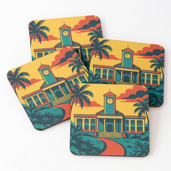 Item preview, Retro Pop Art of Belmopan | Vibrant Tropical Cityscape | Iconic Belize Landmarks | Bold Graphic Urban Design designed and sold by PaintedPixels01.
