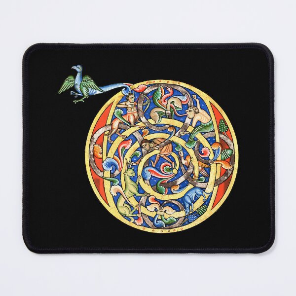 Item preview, Medieval Manuscript Illuminated Letter D Animals and Hunters designed and sold by Pixelchicken.
