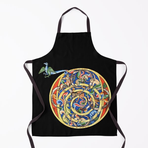 Item preview, Medieval Manuscript Illuminated Letter D Animals and Hunters designed and sold by Pixelchicken.