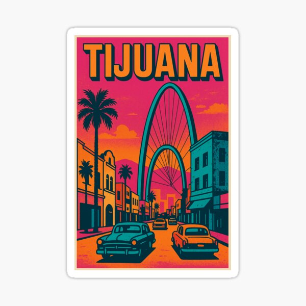 Item preview, Retro Pop Art of Tijuana | Bold Urban Colors and Culture | Vibrant Border City Life | Playful Tijuana Street Art Style | Iconic Mexican Spirit designed and sold by PaintedPixels01.