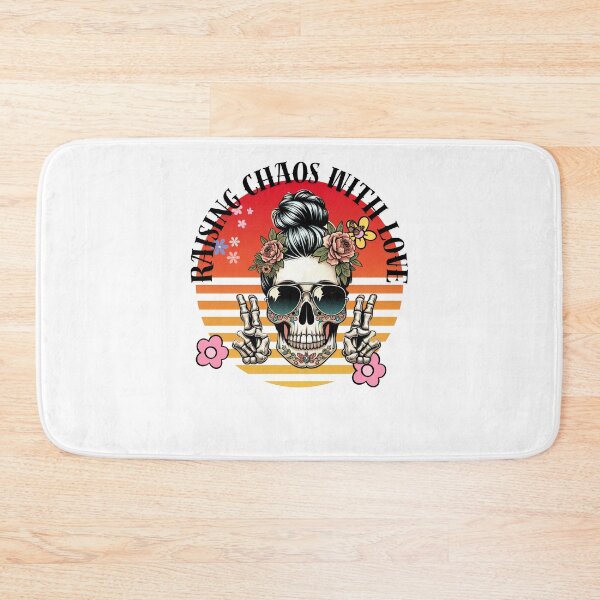 Item preview, "Retro Skull Mom – Peace and Love Vibes" designed and sold by JenniferCreaArte .
