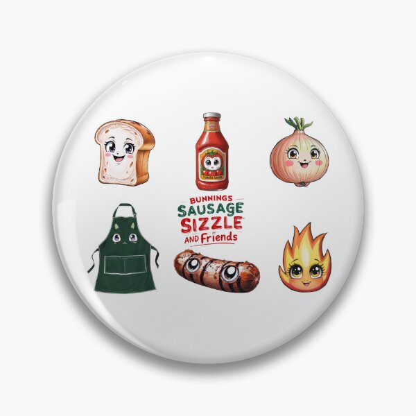 Item preview, Bunnings sausage sizzle and friends kawaii designed and sold by imaginewoefully.